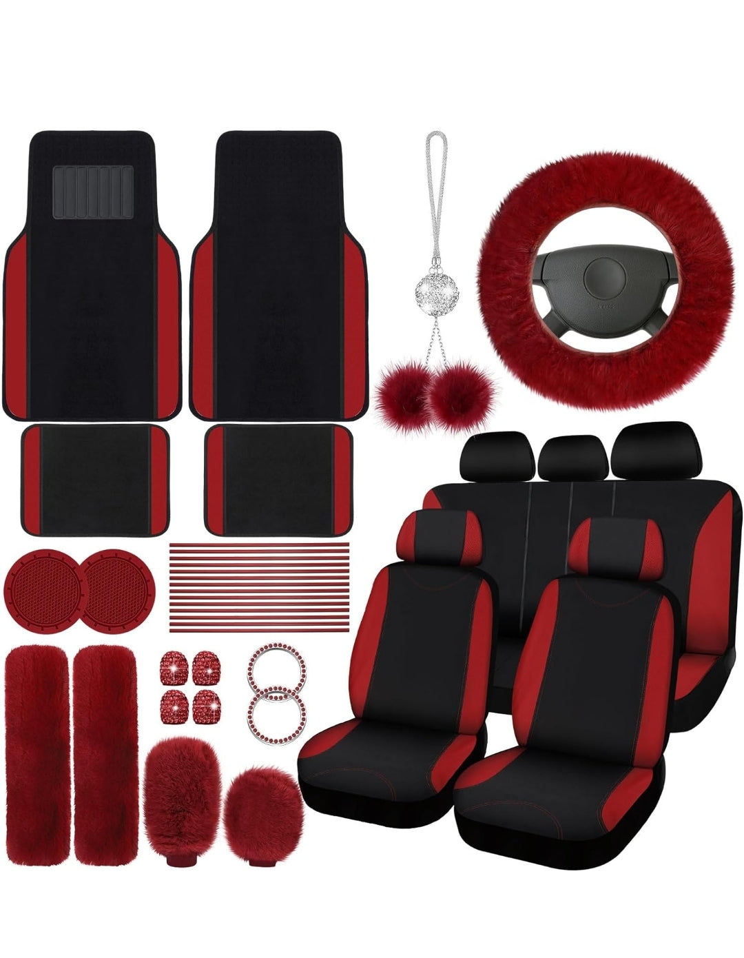 Set Fundas y alfombras Accesorios. para todo tipo de autos (Poliester universal) SET COMPLETO ADELANTE Y ATRAS Los mas vendido del mes