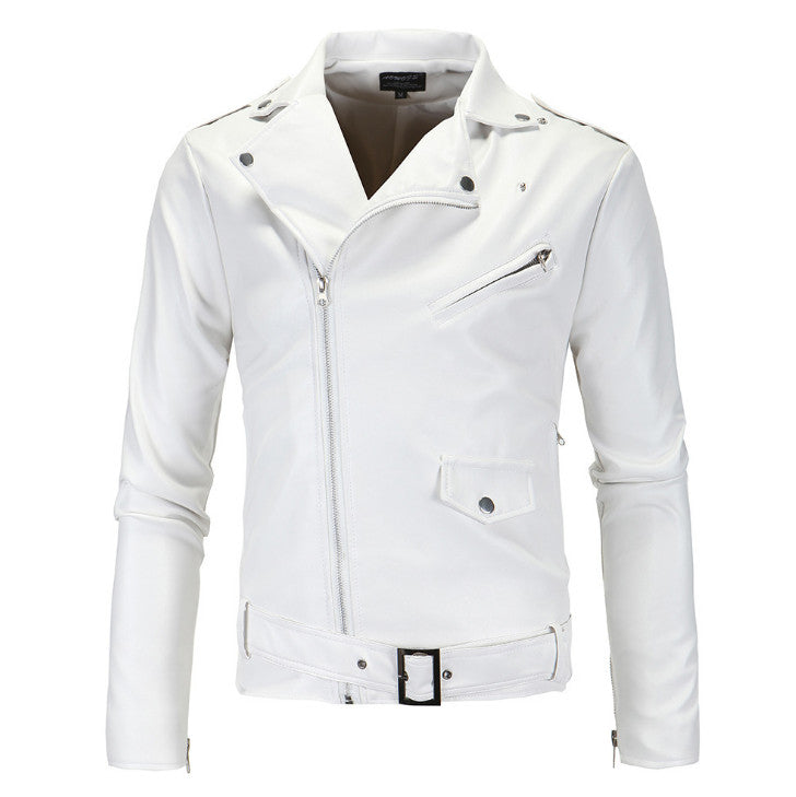 Chaqueta cuero de estilo clásico para hombre