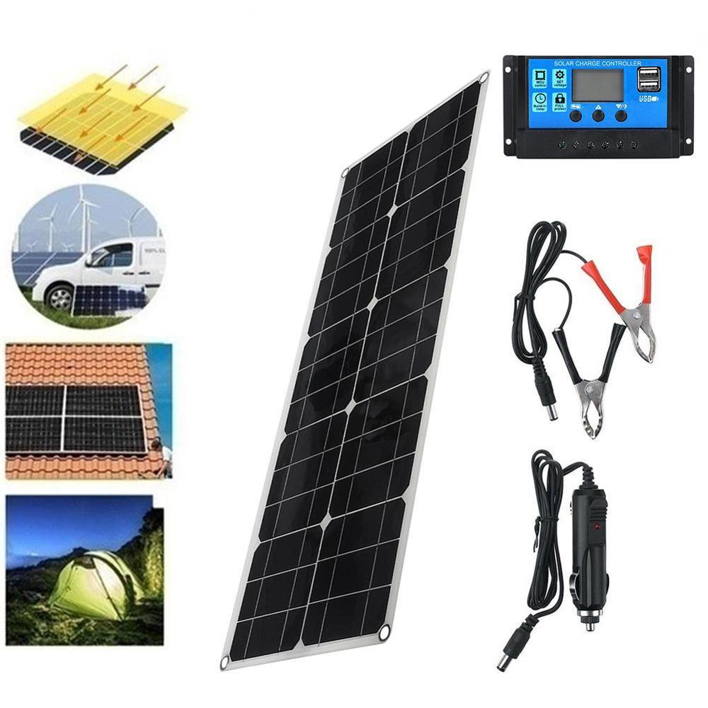 100W Solar Panel with Dual USB