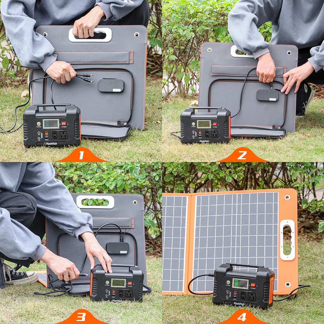 Panel solar plegable para acampar