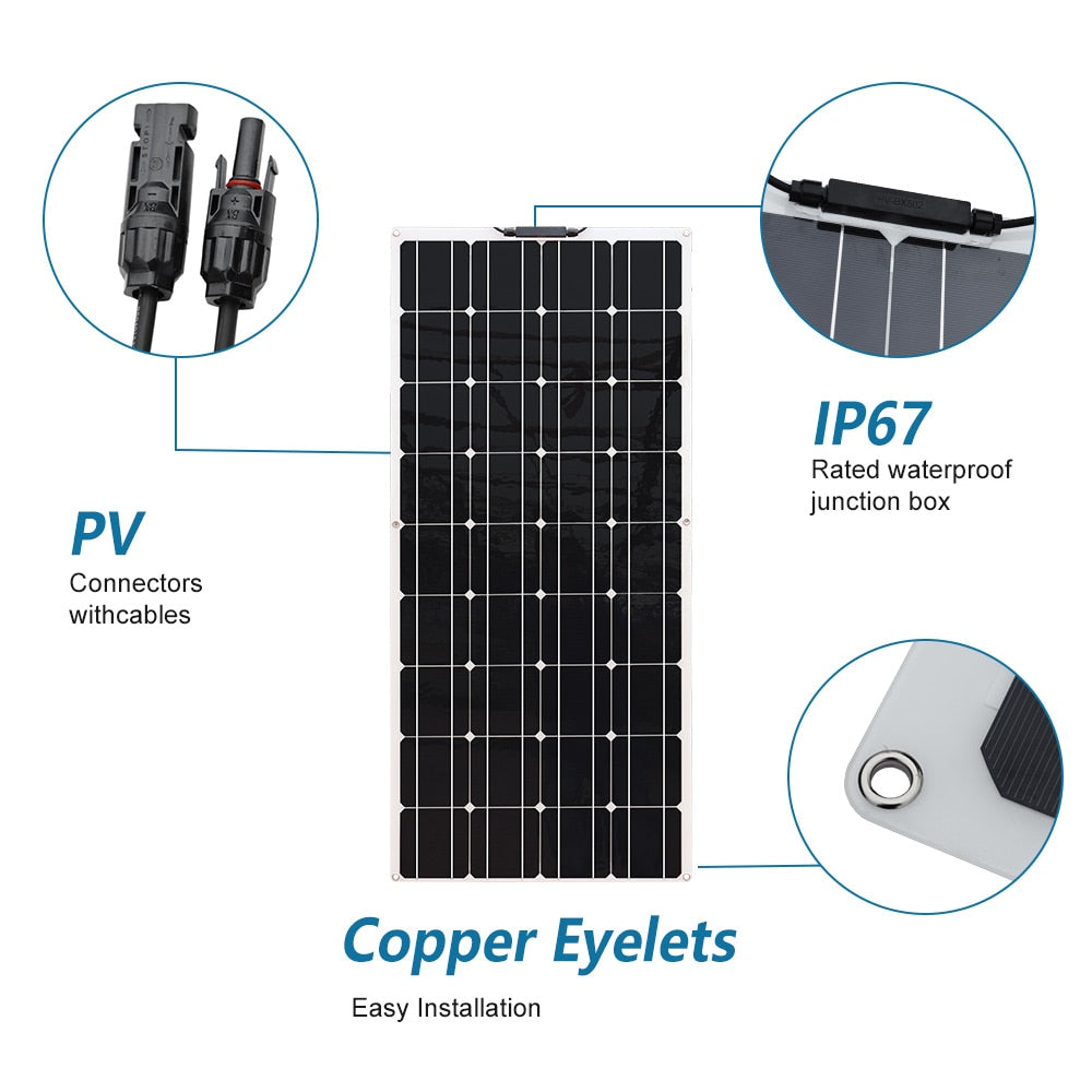 Sistema completo de kit de panel solar flexible